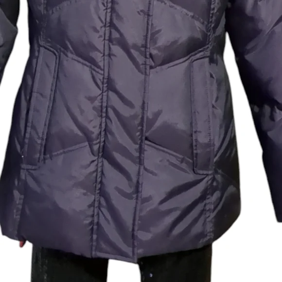 Laura Purple Puffer Jacket with Faux Fur Hood Size SP - Picture 8 of 16